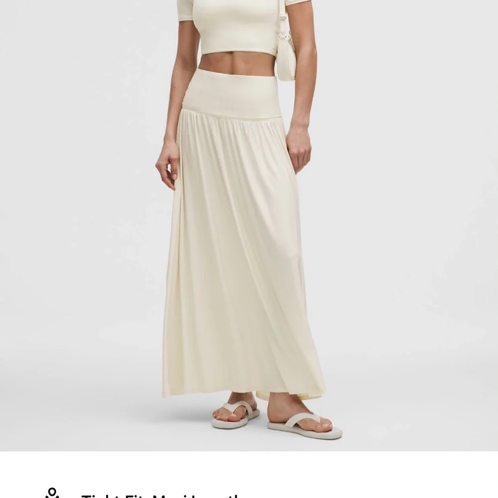 LULULEMON 2-1 Maxi Skirt Dress Light Ivory Large EUC / Worn 2x No Flaws - Picture 7 of 13